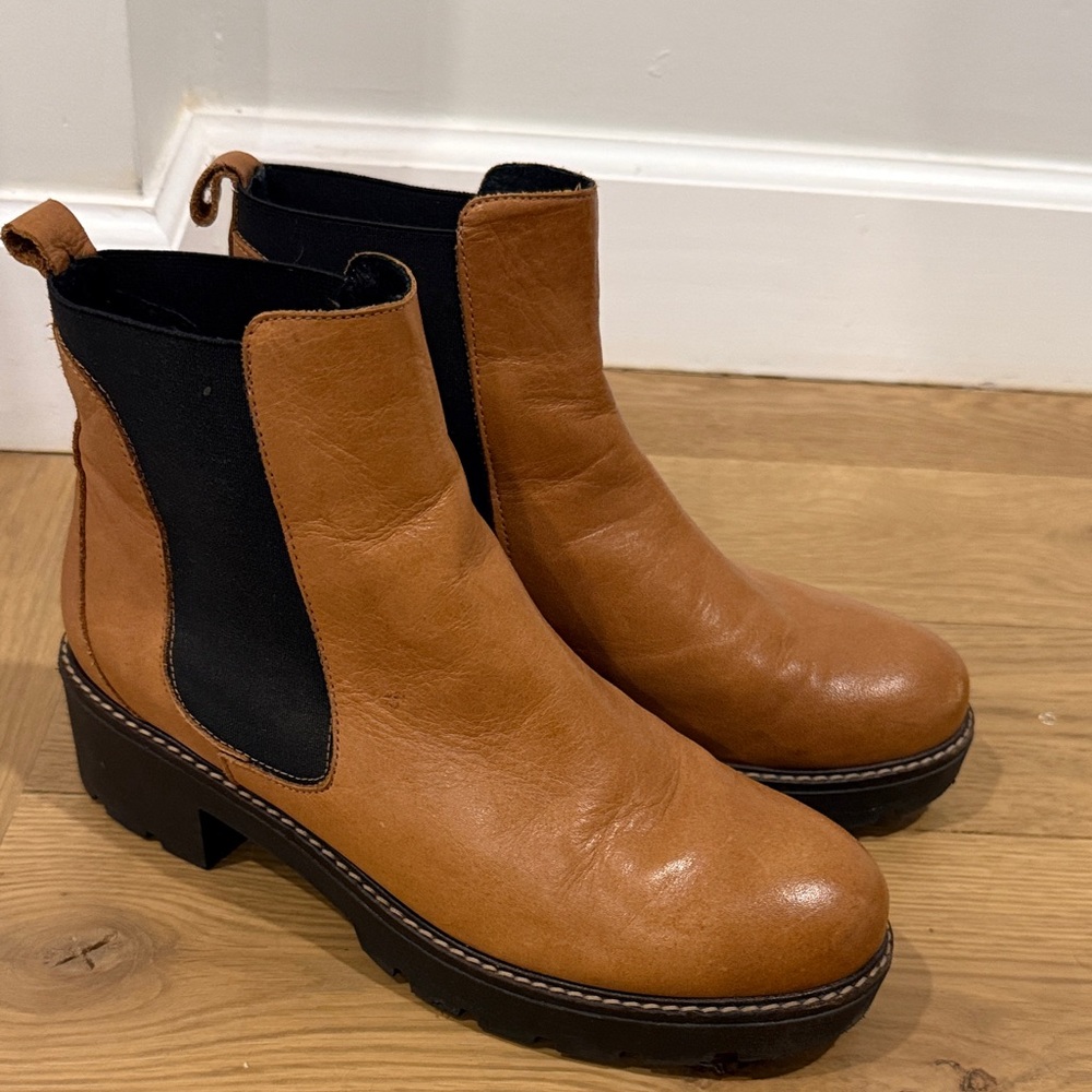 Anthropologie Brown Leather Ankle Boots